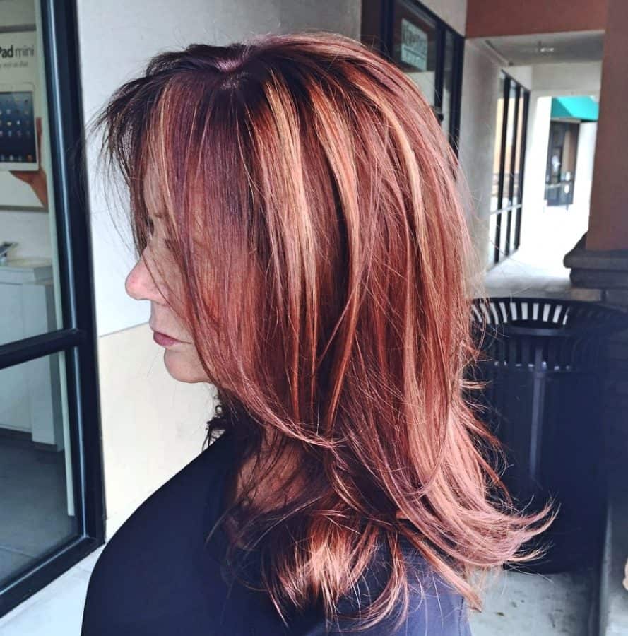 Ideen Frisuren ab 50 Lange Haare Lange Bombshell Red Locks