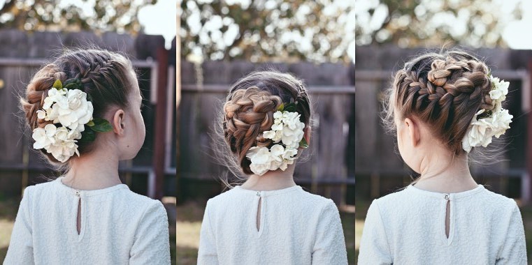 Inspirationen Dirndl Frisuren mit Blumen Ideen