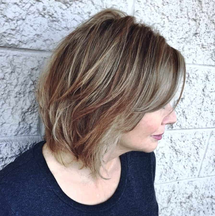 Neuer Frisuren ab 50 Feines Haar Ideen Schulter-grasender wispy Schnitt