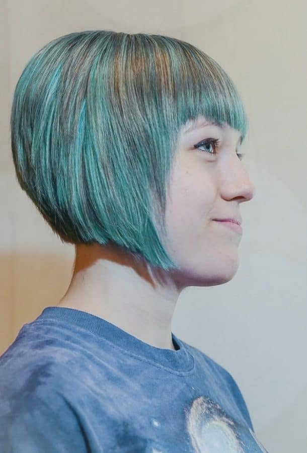 Inspirationen Pony Frisuren Kurz Bilder Aquamarine Layered Bob