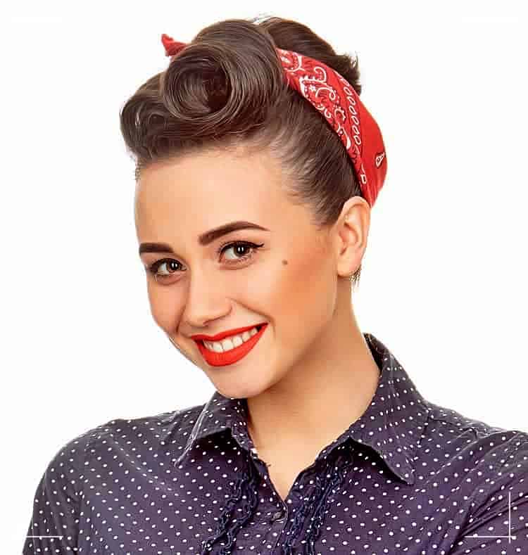 Rockabilly Frisuren Bandana Hochsteckfrisur