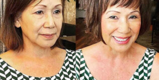 Frisuren für dünnes Haar ab 60: Der voluminöse Bob mit Pony - Vorher & Nachher