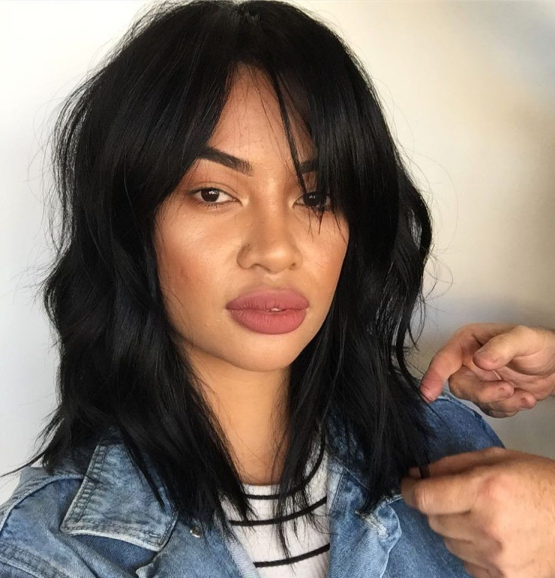 Frisuren Mittellanges Haar Gestuft Mit Pony Schwarz: Der Trend-Look