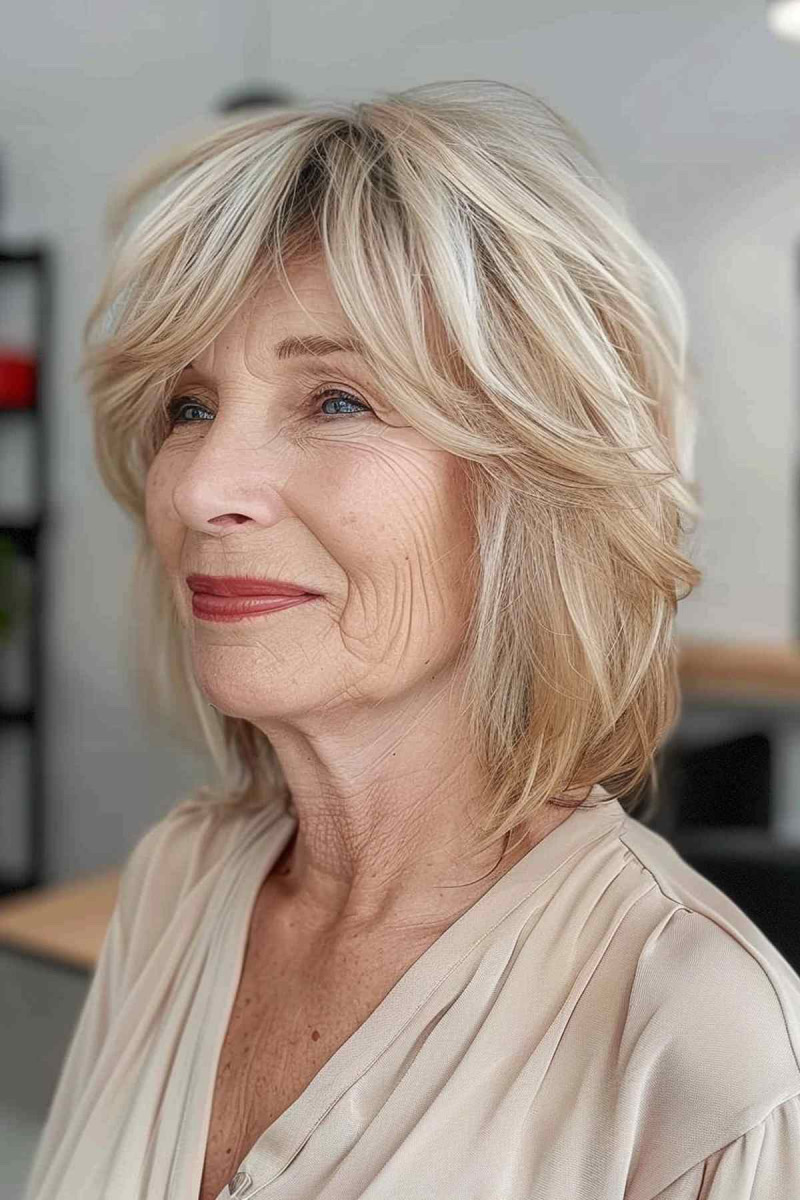 Frisuren Haarschnitte Frauen ab 60 Dünnes Haar: Der federleichte, gestufte Bob