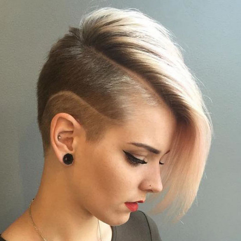 Freche Kurzhaarfrisuren Undercut: Der asymmetrische Undercut mit langem Deckhaar